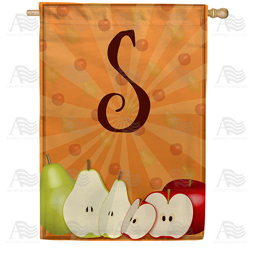 America Forever Apples & Pears Monogram House Flag