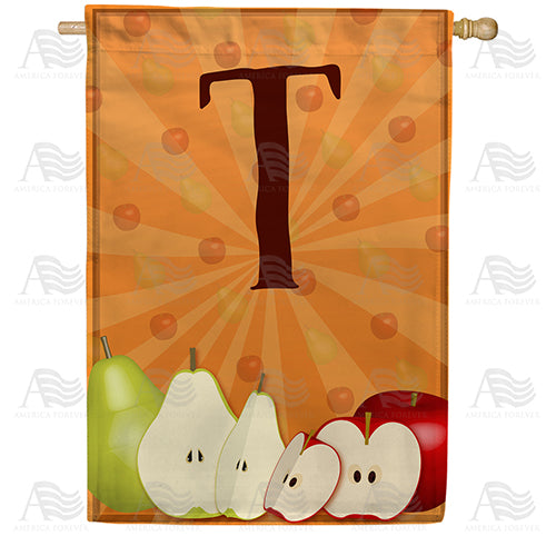 America Forever Apples & Pears Monogram House Flag