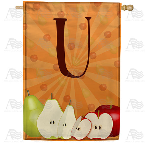America Forever Apples & Pears Monogram House Flag
