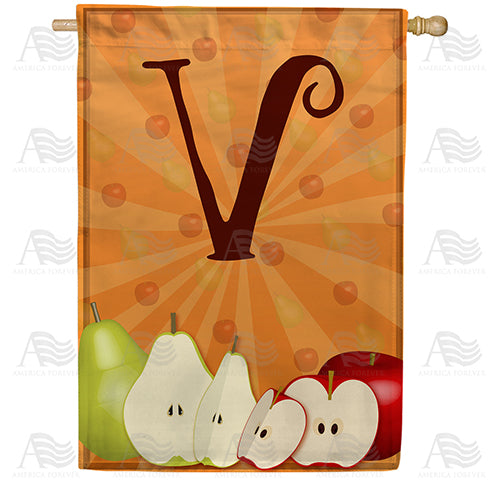 America Forever Apples & Pears Monogram House Flag