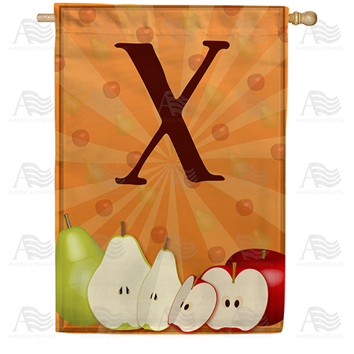 America Forever Apples & Pears Monogram House Flag