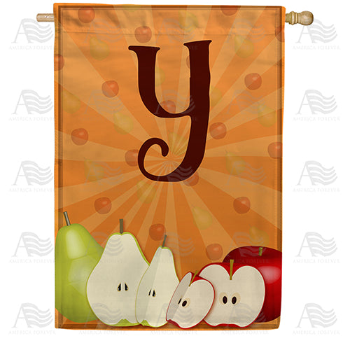 America Forever Apples & Pears Monogram House Flag