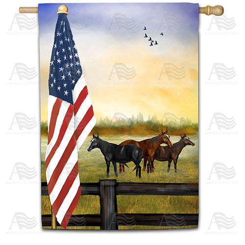 America Forever American Country Sunrise House Flag