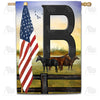 America Forever American Country Sunrise Monogram House Flag