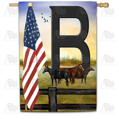 America Forever American Country Sunrise Monogram House Flag