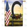 America Forever American Country Sunrise Monogram House Flag