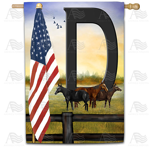 America Forever American Country Sunrise Monogram House Flag