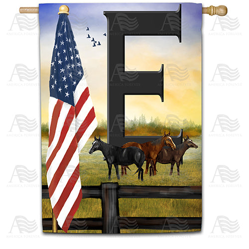 America Forever American Country Sunrise Monogram House Flag