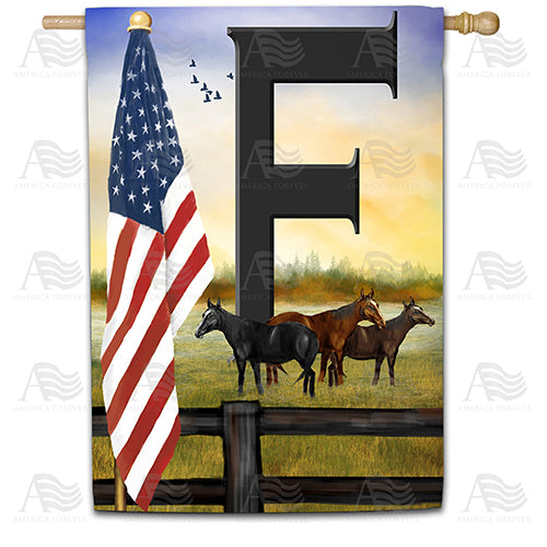 America Forever American Country Sunrise Monogram House Flag
