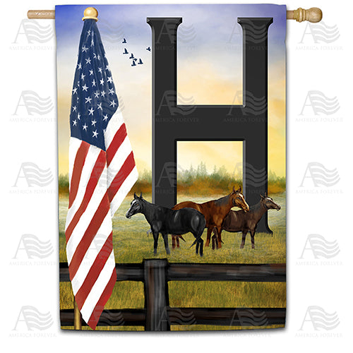 America Forever American Country Sunrise Monogram House Flag