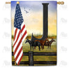 America Forever American Country Sunrise Monogram House Flag