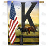 America Forever American Country Sunrise Monogram House Flag