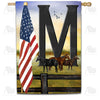 America Forever American Country Sunrise Monogram House Flag