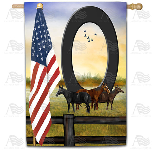 America Forever American Country Sunrise Monogram House Flag