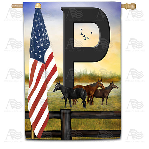 America Forever American Country Sunrise Monogram House Flag