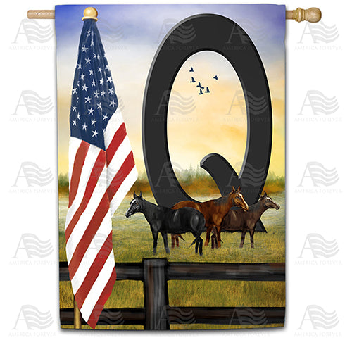 America Forever American Country Sunrise Monogram House Flag