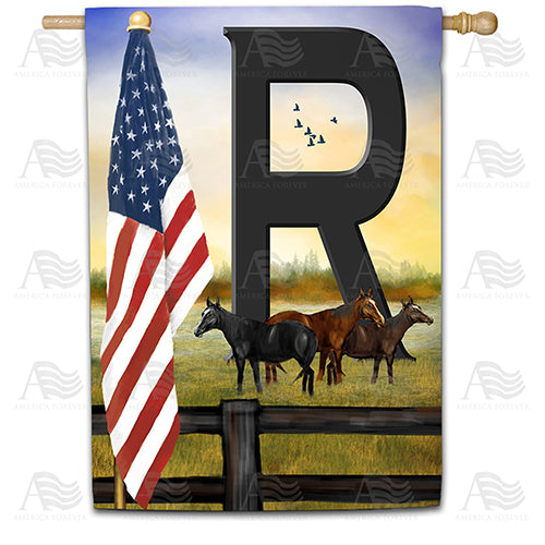 America Forever American Country Sunrise Monogram House Flag
