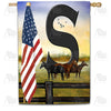 America Forever American Country Sunrise Monogram House Flag
