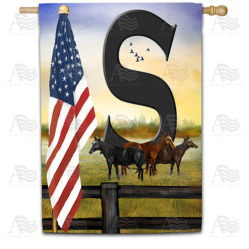 America Forever American Country Sunrise Monogram House Flag