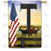 America Forever American Country Sunrise Monogram House Flag