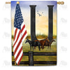 America Forever American Country Sunrise Monogram House Flag