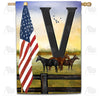 America Forever American Country Sunrise Monogram House Flag