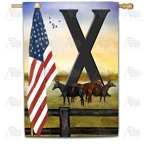 America Forever American Country Sunrise Monogram House Flag