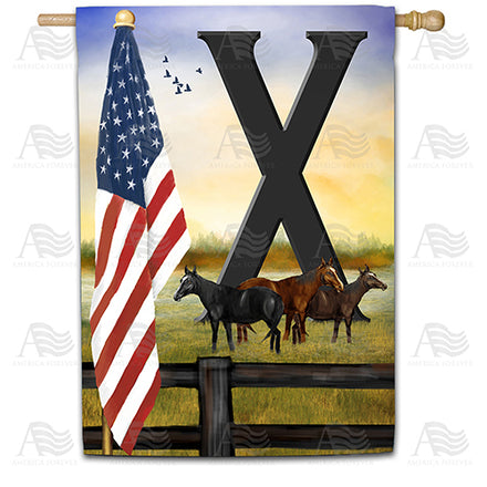 America Forever American Country Sunrise Monogram House Flag