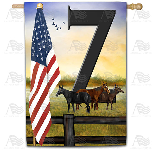 America Forever American Country Sunrise Monogram House Flag