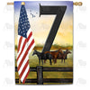 America Forever American Country Sunrise Monogram House Flag