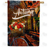 America Forever Autumn Night Bike Ride House Flag