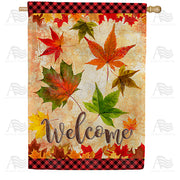 America Forever Fall Leaves Welcome Autumn House Flag