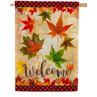 America Forever Fall Leaves Welcome Autumn House Flag
