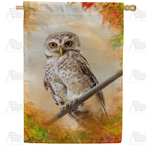 America Forever "Owl" See You In The Fall House Flag
