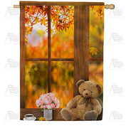 America Forever Relaxing Fall Day House Flag