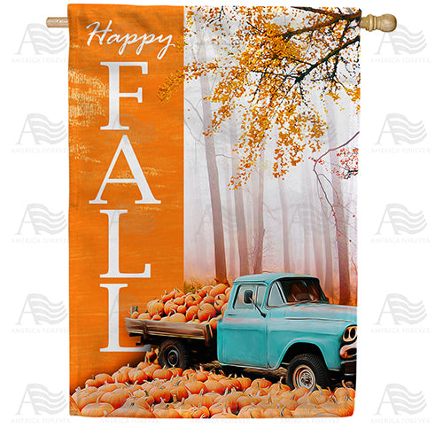 America Forever Pumpkin Truck Overload House Flag