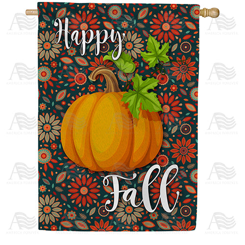 America Forever Happy Fall Leaves House Flag