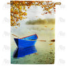 America Forever Fall Morning At Lake House Flag