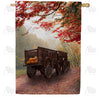 America Forever Old Pumpkin Wagon House Flag