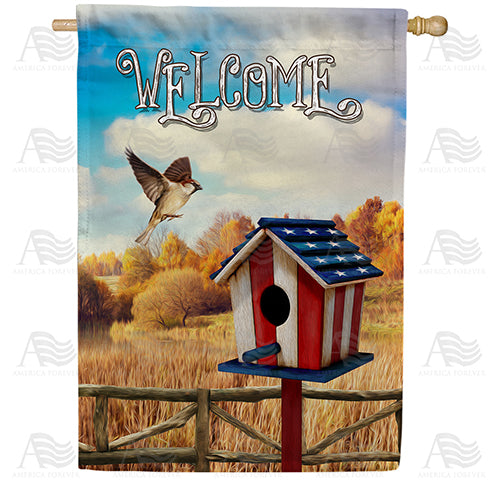 America Forever Flight To Patriotic Birdhouse House Flag