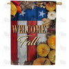 America Forever Stars And Stripes Fall Welcome House Flag