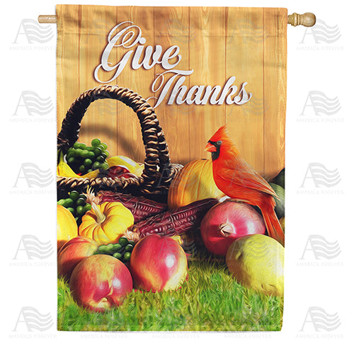 America Forever Give Thanks Cardinal House Flag