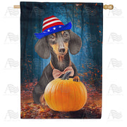 America Forever Patriotic Dachshund House Flag