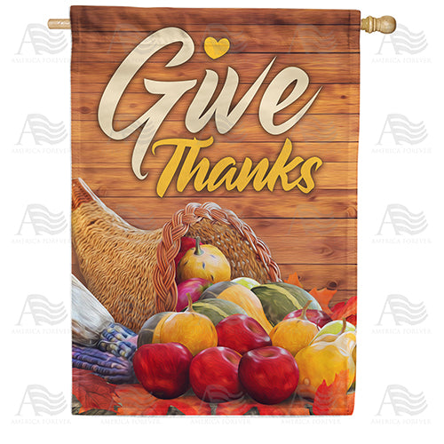 America Forever Horn Of Plenty Thanksgiving House Flag