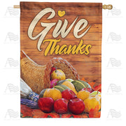 America Forever Horn Of Plenty Thanksgiving House Flag