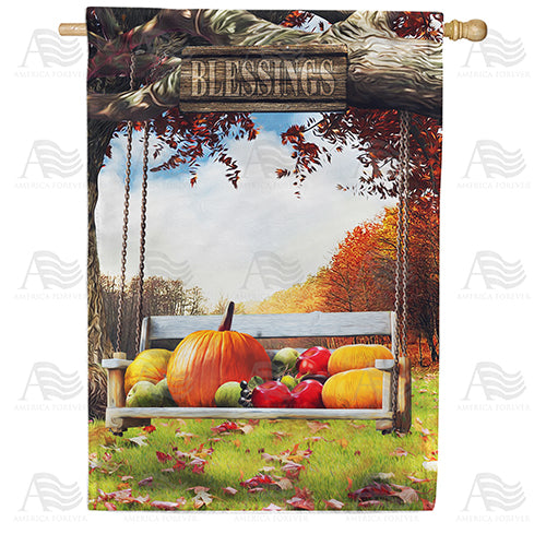 America Forever Harvest Blessings Swing House Flag