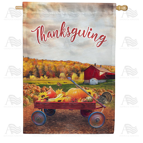 America Forever Small Wagon Of Gourds House Flag