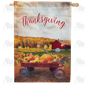 America Forever Small Wagon Of Gourds House Flag