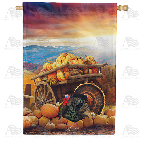 America Forever Day's End Pumpkin Harvest House Flag