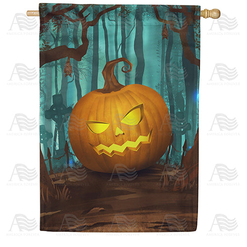 America Forever Eerie Jack O'Lantern House Flag